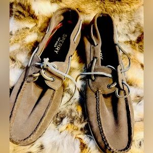 NWOB Sperry Top Siders Gold Cup Men's Size 13 Gray Leather Deck/Boat Shoes EUC!